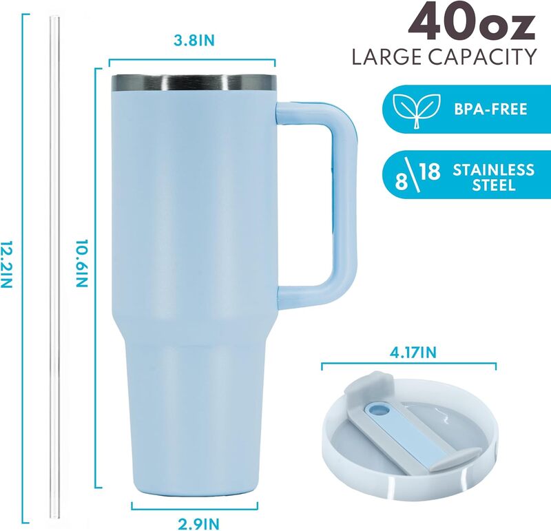 40 Oz Tumbler with Handle and Straw 40 Oz Tumbler with Handle and Straw