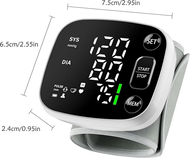 Oklar Blood Pressure Monitor for Home Use Rechargeable Blood Pressure Cuff Wrist Digital BP Machine with LED Backlit Display Oklar Blood Pressure Monitor for Home Use Rechargeable Blood Pressure Cuff Wrist Digital BP Machine with LED Backlit Display