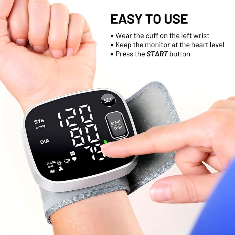 Oklar Blood Pressure Monitor for Home Use Rechargeable Blood Pressure Cuff Wrist Digital BP Machine with LED Backlit Display Oklar Blood Pressure Monitor for Home Use Rechargeable Blood Pressure Cuff Wrist Digital BP Machine with LED Backlit Display