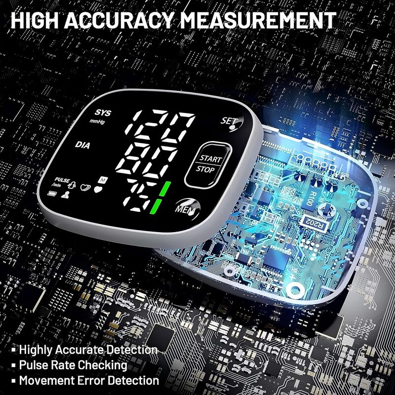 Oklar Blood Pressure Monitor for Home Use Rechargeable Blood Pressure Cuff Wrist Digital BP Machine with LED Backlit Display Oklar Blood Pressure Monitor for Home Use Rechargeable Blood Pressure Cuff Wrist Digital BP Machine with LED Backlit Display
