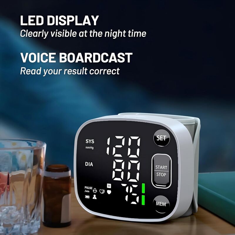 Oklar Blood Pressure Monitor for Home Use Rechargeable Blood Pressure Cuff Wrist Digital BP Machine with LED Backlit Display Oklar Blood Pressure Monitor for Home Use Rechargeable Blood Pressure Cuff Wrist Digital BP Machine with LED Backlit Display