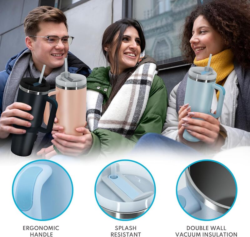 40 Oz Tumbler with Handle and Straw 40 Oz Tumbler with Handle and Straw
